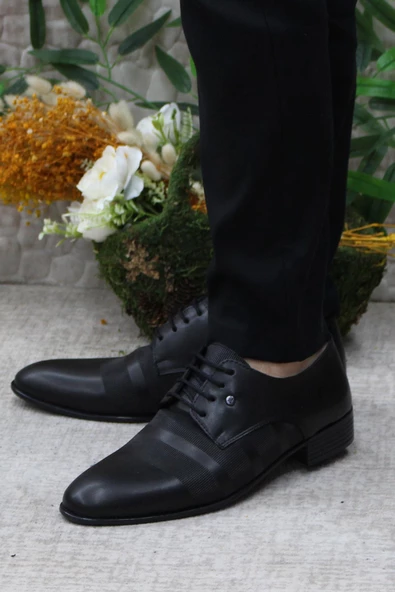 Fort Rasgo 2710 Siyah Damat Ayakkabısı Takım Ayakkabısı Erkek Klasik Ayakkabı - Resim 3