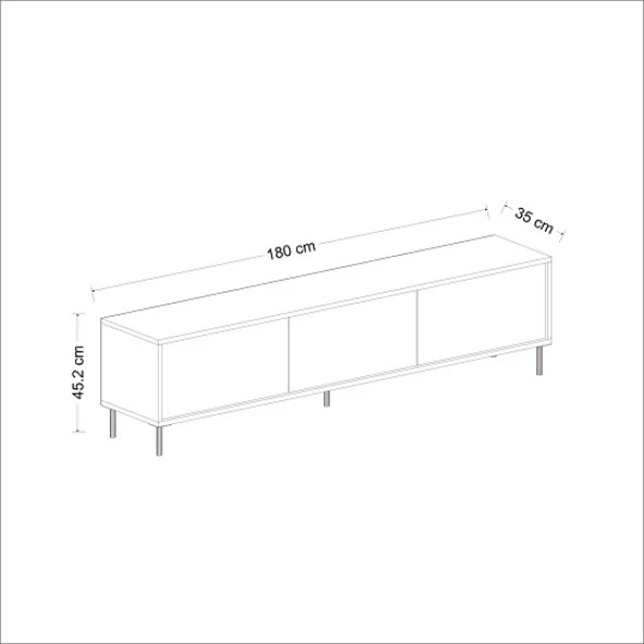 BMdekor TV Sehpası Kozan Beyaz Mermer Desen Gold 180 cm - 5