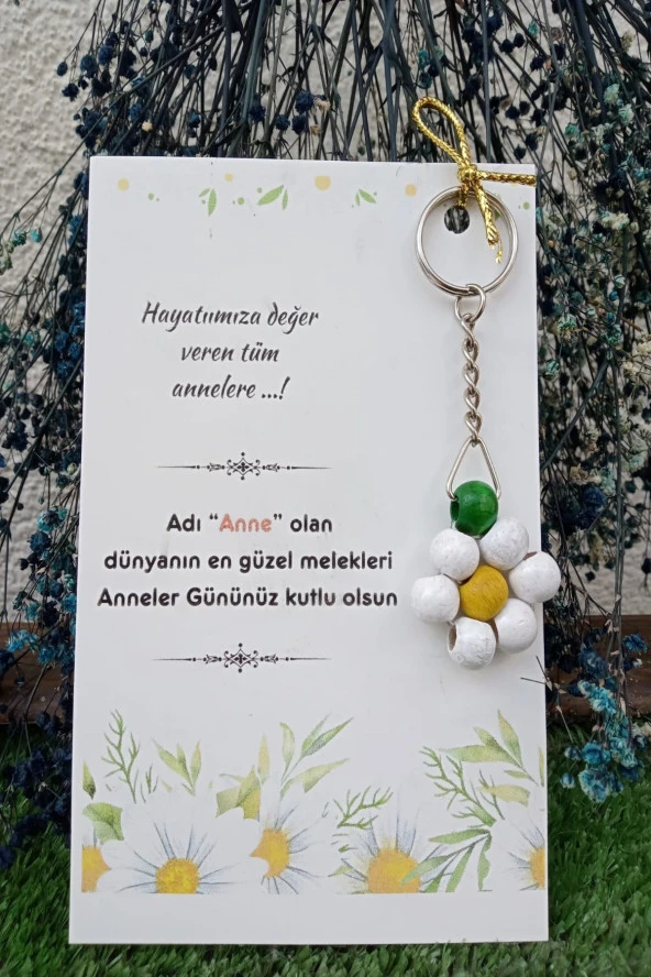 10 Adet Papatya Temalı Anneler Günü Papatya Anahtarlık- Anneler Günü Hediyesi - - 2