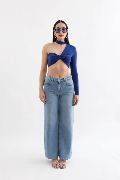 Kadın Geniş Kesim Jean Pantolon - Resim 7