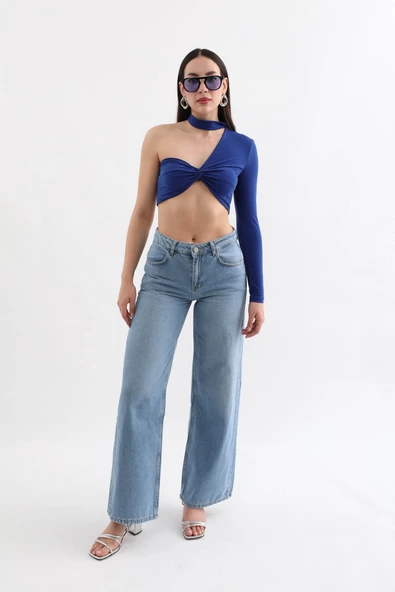 Kadın Geniş Kesim Jean Pantolon - Resim 4