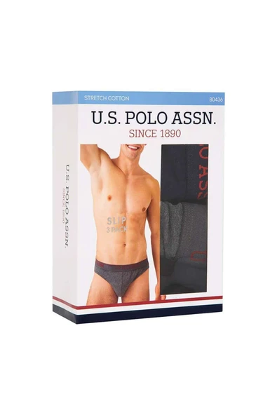 U.S. Polo Assn. Erkek 3'lü Slip Siyah - Antrasit - Lacivert - Resim 2