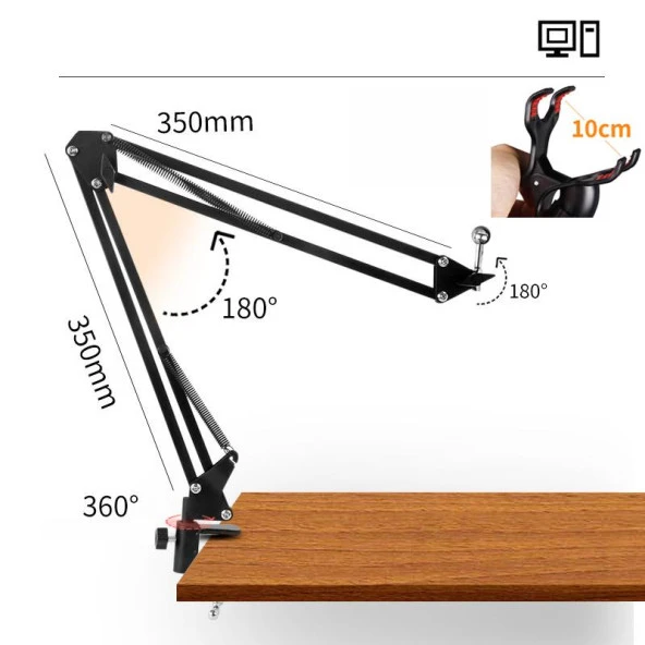 UpWay Universal Cep Telefonu Alüminyum Masa Stand 360 Derece Dönebilen Tutucu - 4