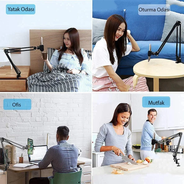 UpWay Universal Cep Telefonu Alüminyum Masa Stand 360 Derece Dönebilen Tutucu - 6