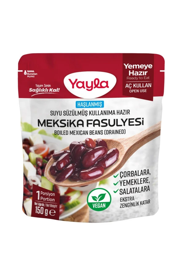 YAYLA Haşlanmış Suyu Süzülmüş Meksika Fasulyesi 150 G