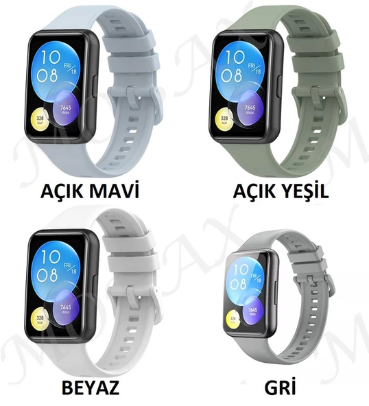 Huawei Watch Fit 2 Kordon Silikon Bileklik Kopçaklı Kordon Mix - 4