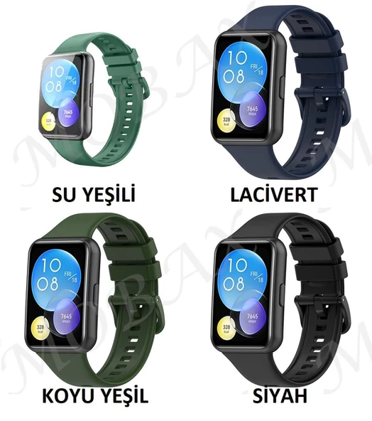 Huawei Watch Fit 2 Kordon Silikon Bileklik Kopçaklı Kordon Mix - 6