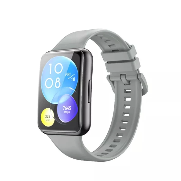 Huawei Watch Fit 2 Kordon Silikon Bileklik Kopçaklı Kordon Mix - 12