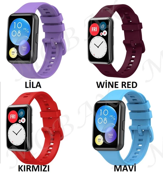 Huawei Watch Fit 2 Kordon Silikon Bileklik Kopçaklı Kordon Mix - 7