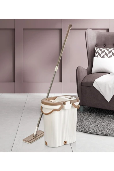 Vipset Pro Kumsal Mop Temizlik Seti %100 Temiz Su Kirli Su Ayıran Temizlik Seti Vp -599 - 2