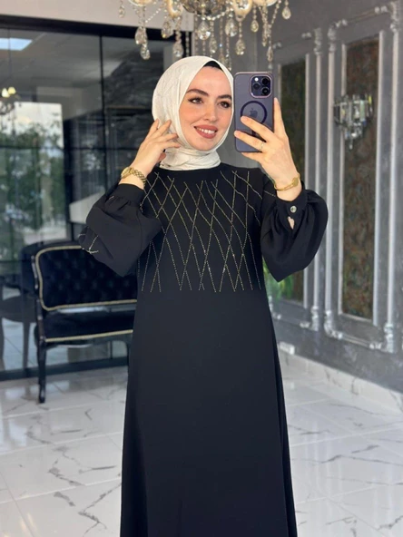 Kare Elbise Siyah - 4