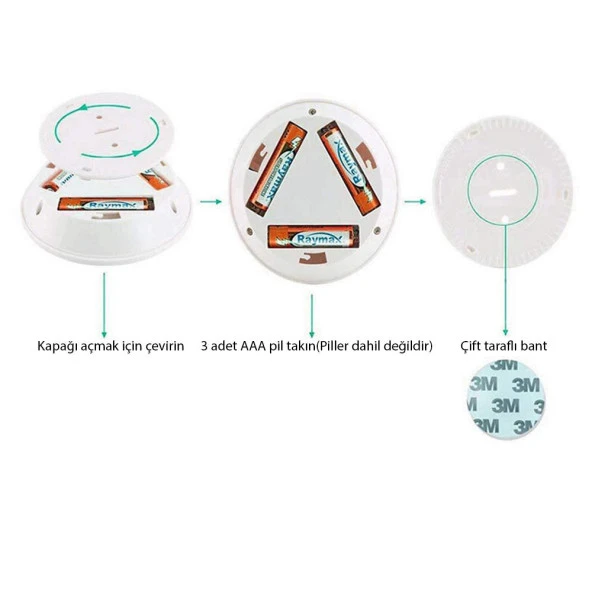 UpWay Kumandalı Dolap Tezgah Üstü Parlaklık Ayarlanabilir COB LED Gece Lambası-3’lü Paket - 6