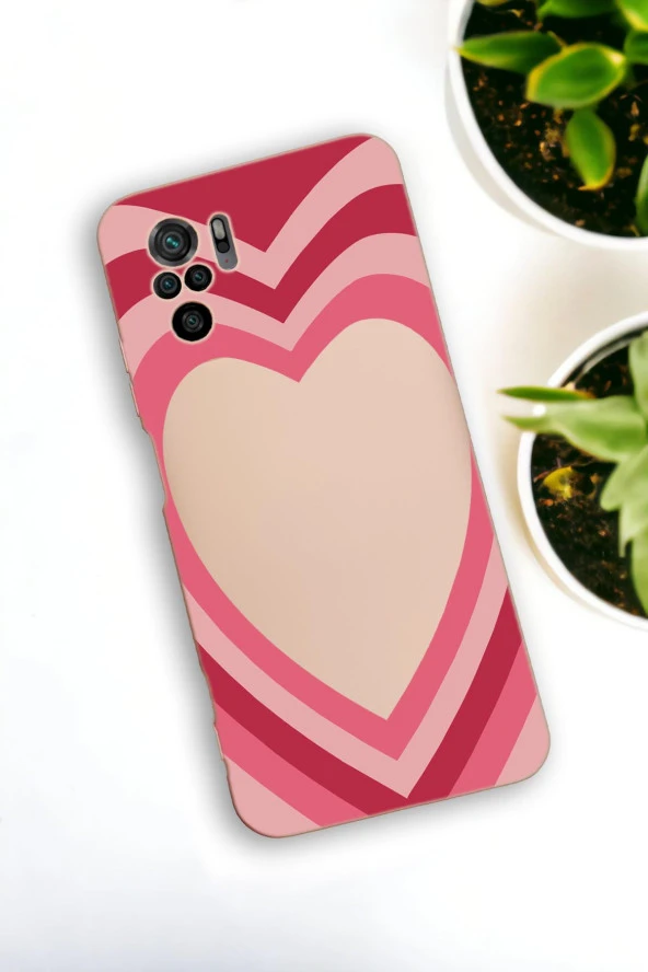 Redmi Note 10s Uyumlu Kalp Desenli Premium Silikonlu Lansman Telefon Kılıfı ürün görseli