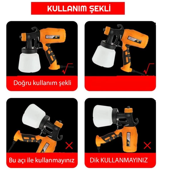 UpWay Profesyonel Yüksek Basınçlı Elektrikli Sprey Boya Tabancası Dezenfeksiyon ilaçlama Makinesi - 3