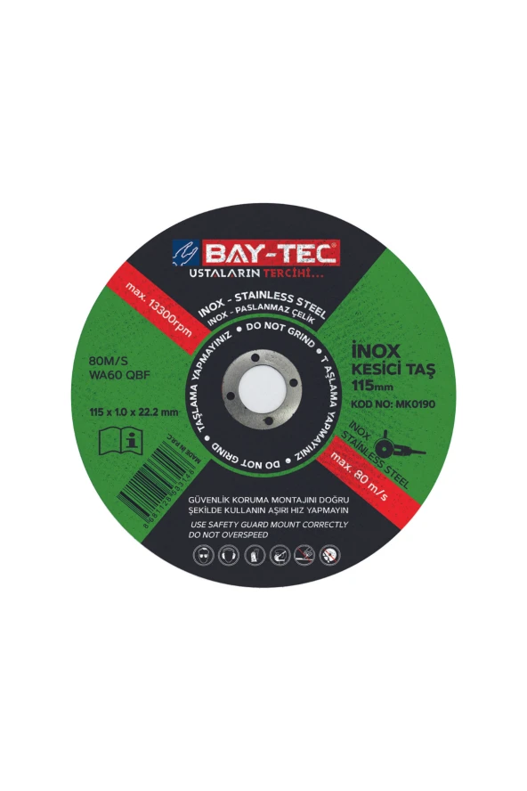 BAY-TEC İNOKS KESİCİ TAŞ 115 X 1,0 X 22mm