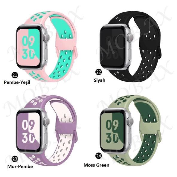 Apple Watch 42/44/45/46/49mm Kordon Delikli Spor Kordon 2/3/4/5/6/se/7/8/9/10/ultra - 8