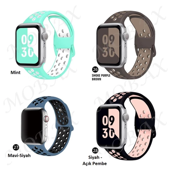 Apple Watch 42/44/45/46/49mm Kordon Delikli Spor Kordon 2/3/4/5/6/se/7/8/9/10/ultra - 9