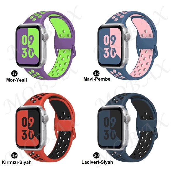 Apple Watch 42/44/45/46/49mm Kordon Delikli Spor Kordon 2/3/4/5/6/se/7/8/9/10/ultra - 7