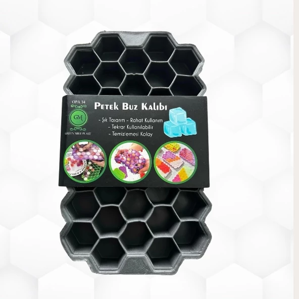 Petek Buz Kalıbı Silikon Gri  - 5