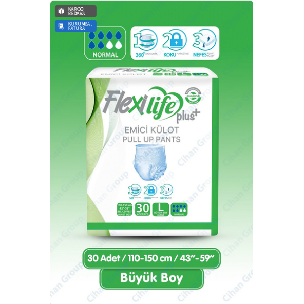 FLEXİ LİFE Ped Emici Külot Hasta Bezi Large Beden 30'lu