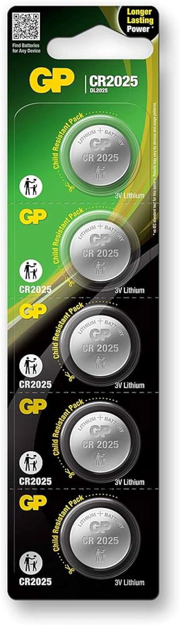 CR2025 3V Lityum Düğme Pil  Pili GP