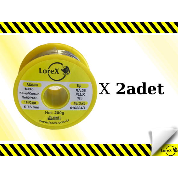 LOREX LR-SL200 Lehim Teli 0,75 Mm 400gr %60 Kalay / %40 Kurşun (2ADET)