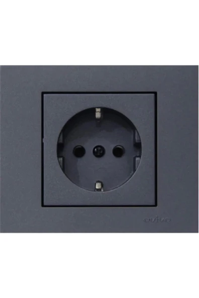Ovivo Grano Topraklı Priz Mekanizma+Çerçeve Füme ürün görseli
