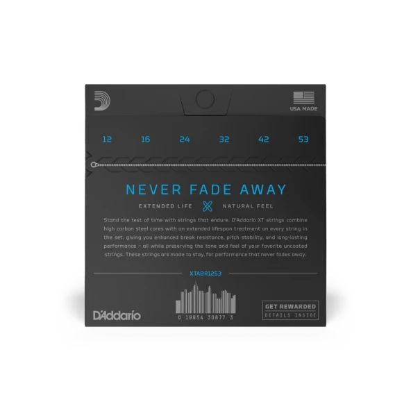 DADDARIO XTABR1253 AKUSTİK GİTAR TEL SETİ, 80/20 LIGHT D'Addario XT Acoustic 80/20 Bronze strings, 12-53 Light Set  XTABR1253 - Resim 2