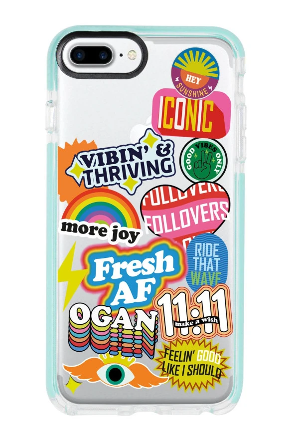 iPhone 8 Plus Fresh Desenli Candy Bumper Silikonlu Telefon Kılıfı