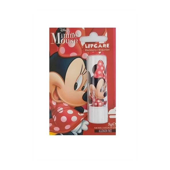 Kiva Lipcare Minnie Mouse Çocuklar İçin Dudak Koruyucu 5g Böğürtlen Aromalı