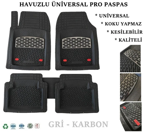 Ford Focus Hb 2005 4d Havuzlu Üniversal Yeni Nesil Pro Paspas Siyah - Gri