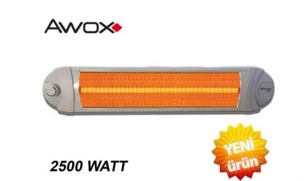 Elektrikli Soba 2500 W Infrared Isıtıcı Duvar Tipi Termostatlı Awox - 2