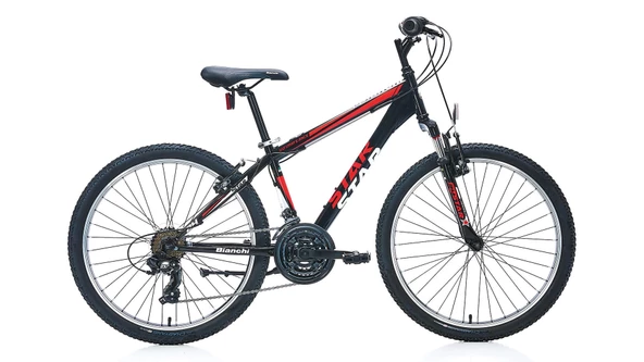 Bianchi Star V Fren 21 Vites 24 Jant Dağ Bisikleti Siyah Kırmızı - 2