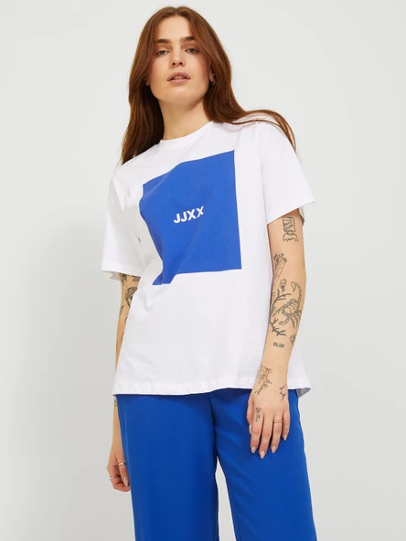 JJXX Bisiklet Yaka Baskılı Kadın Tişört 12204837