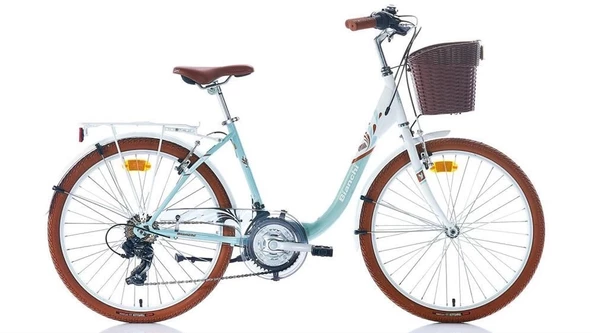 Bianchi Carmen 24 V Fren 21 Vites 24 Jant Şehir Bisikleti Beyaz Turkuaz Kahve