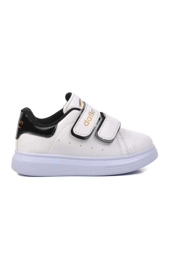 Ayakmod 072-P Beyaz-Siyah Rugan Cırtlı Çocuk Sneaker
