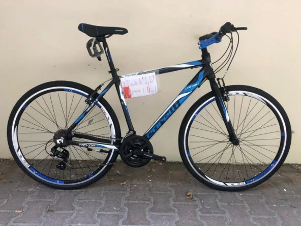 Corelli Trivor 1.0 V Fren 21 Vites 28 Jant Şehir Bisikleti Koyu Gri Mavi Beyaz 18 Kadro - Resim 2