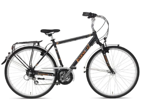 Corelli Forista V Fren 24 Vites 28 Jant Şehir Bisikleti Koyu Gri Turuncu 18 Kadro ürün görseli