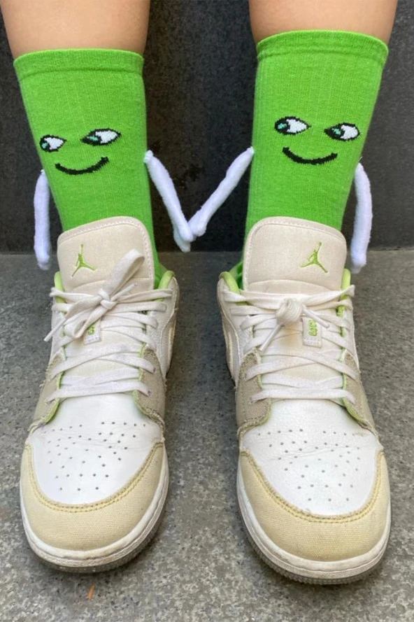 Mıknatıslı El Ele Tutuşan Çorap Arkadaşlık Spor Çorabı Yeşil 2 Adet