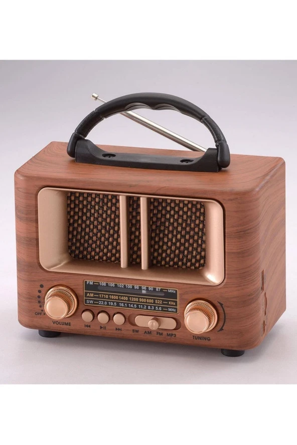 Taşınabilir Retro Müzik Kutusu Bluetooht Usb Nostaljik Radyo Lr - 224