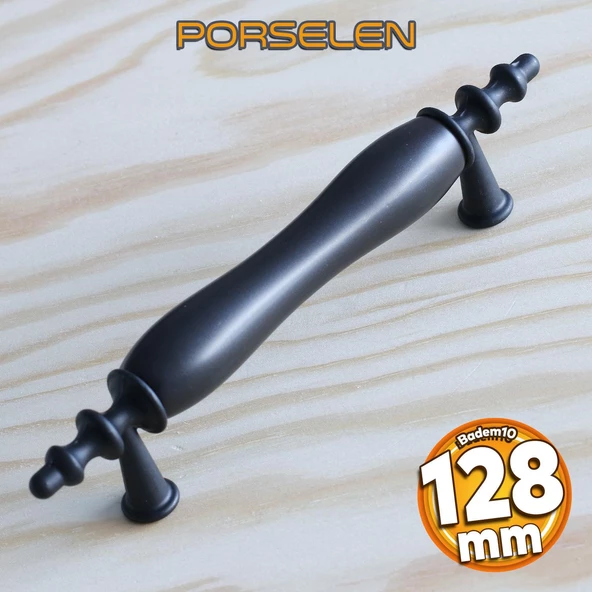 Gerçek Porselen Siyah 128 Mm Kulpları Mobilya Mutfak Kulplar Dolabı Çekmece Kulbu Dolap Kapak Kulpu