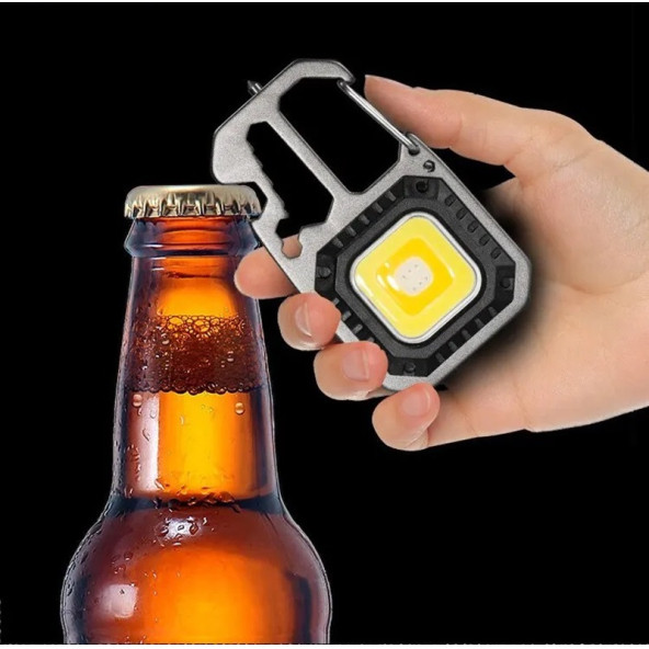 Taşınabilir Şarjlı Mini LED Işık Anahtarlık Tornavida Cam Kırıcı Kamp Afet Çok Fonksiyonelli Aparat - 5