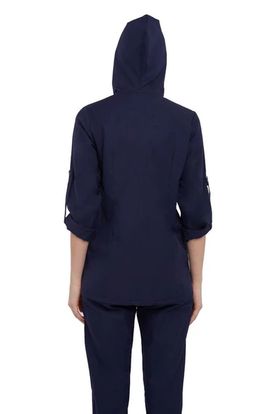 VIOLET- Kadın Koton Lacivert Medikal Üniforma Üst - Resim 2