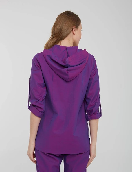 VIOLET- Kadın Koton Mor Medikal Üniforma Üst - Resim 2