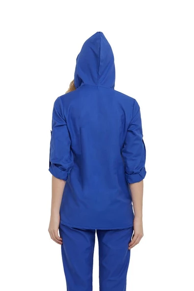 VIOLET- Kadın Koton Turkuaz Medikal Üniforma Üst - Resim 2