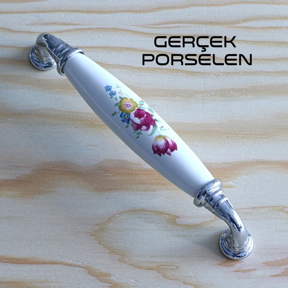 Gerçek Porselen Mobilya Mutfak Çekmece Dolap Kapak Dolabı Kulbu Kulpu Kulpları Beyaz 128 Mm-12.8 Cm - 5