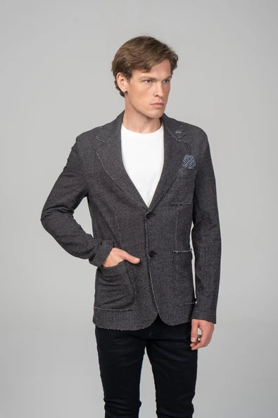 CEKMON Erkek Fit Extra Rahat Cepli Mendilli Ceket