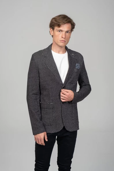 CEKMON Erkek Fit Extra Rahat Cepli Mendilli Ceket - 2