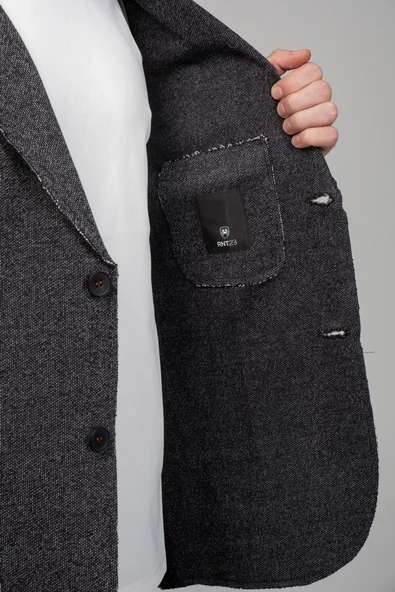 CEKMON Erkek Fit Extra Rahat Cepli Mendilli Ceket - 4