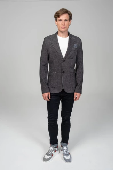 CEKMON Erkek Fit Extra Rahat Cepli Mendilli Ceket - 6